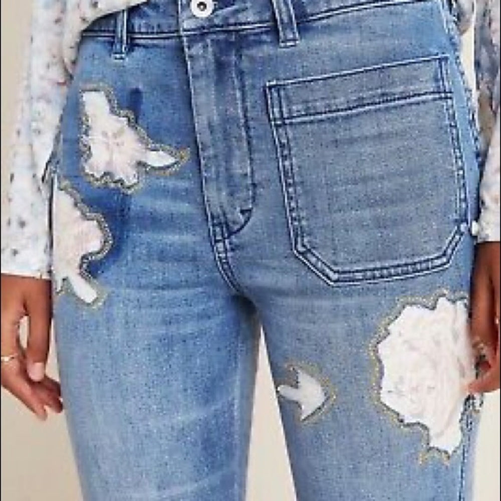 Anthro Pilcro High Rise Bootcut Patchwork Jeans - image 3